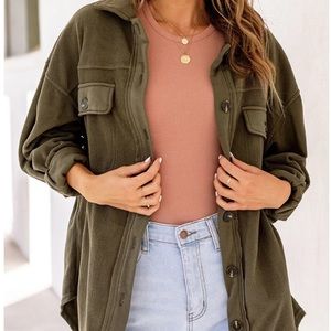 Ruby Olive Button Down Shacket